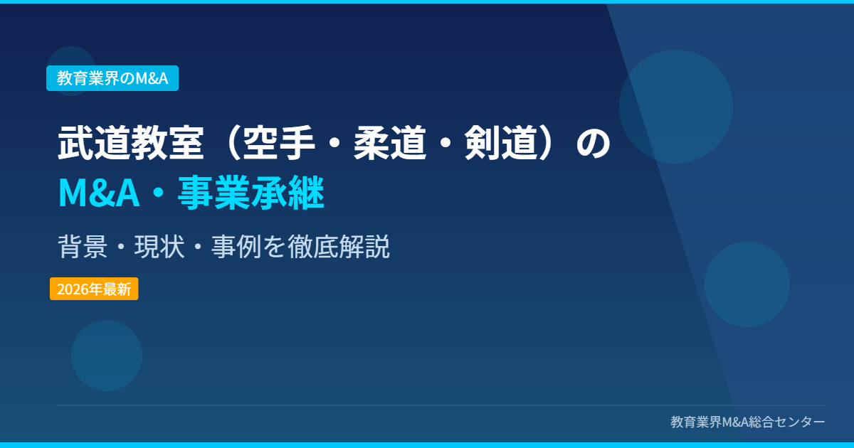 武道教室(空手・柔道・剣道)のM&A・事業承継 アイキャッチ画像