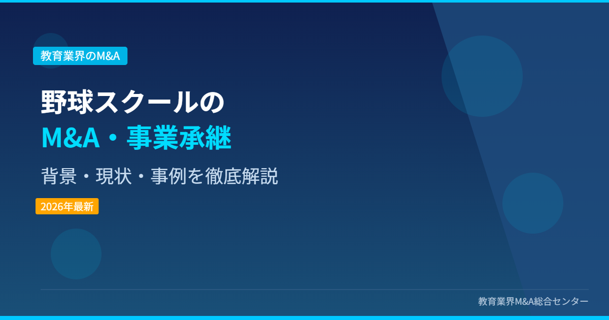 野球スクールのM&A・事業承継 アイキャッチ画像