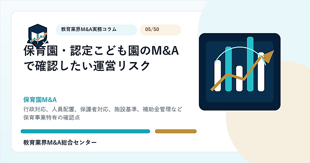 保育園・認定こども園のM&Aで確認したい運営リスクのアイキャッチ画像