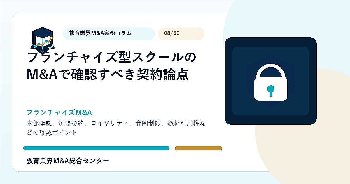 フランチャイズ型スクールのM&Aで確認すべき契約論点のアイキャッチ画像