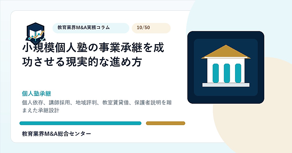 小規模個人塾の事業承継を成功させる現実的な進め方のアイキャッチ画像