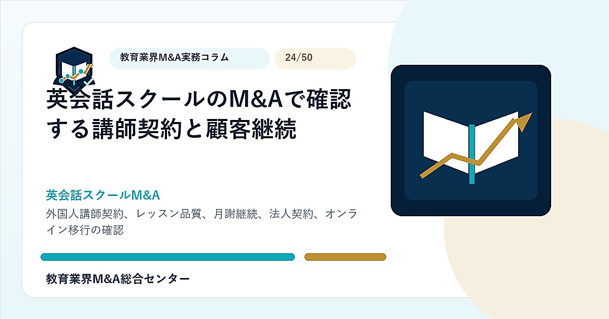 英会話スクールのM&Aで確認する講師契約と顧客継続のアイキャッチ画像
