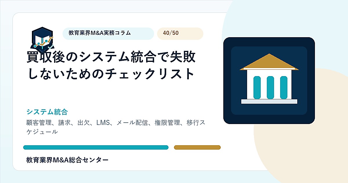買収後のシステム統合で失敗しないためのチェックリストのアイキャッチ画像