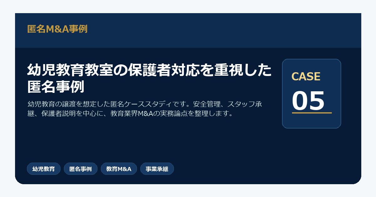 幼児教育教室の保護者対応を重視した匿名事例