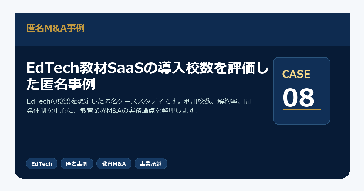 EdTech教材SaaSの導入校数を評価した匿名事例