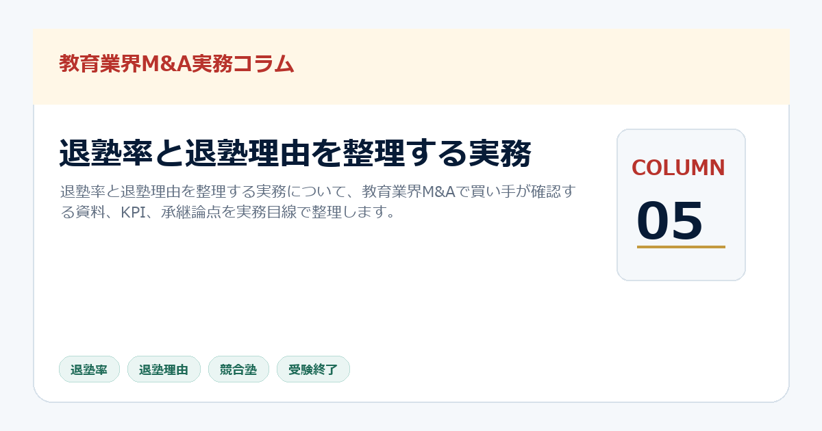 退塾率と退塾理由を整理する実務