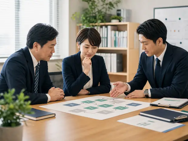 教育事業M&Aの候補先検討ミーティング