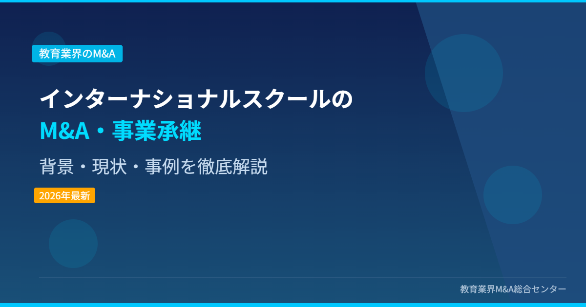 インターナショナルスクールのM&A・事業承継 アイキャッチ画像
